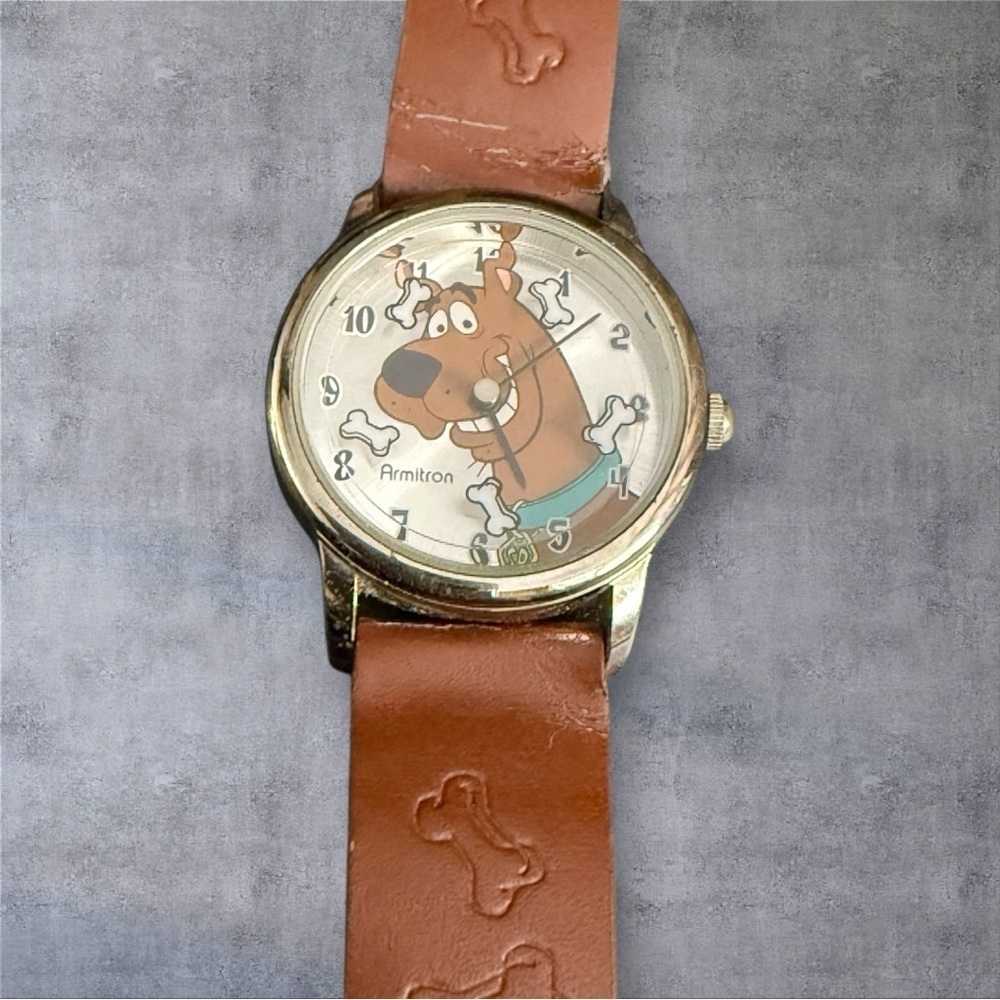 Vintage Armitron Scooby Doo Watch w/Original Brown Leather Strap/Band - Picture 4 of 8